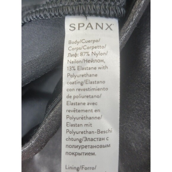 Spanx Leggings Womens Medium Black Faux Leather High Waisted Shaping Pull On - Picture 10 of 12